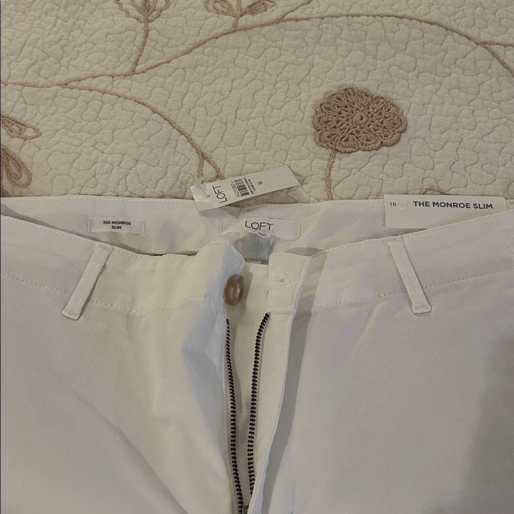 LOFT Ivory Slim Pants
